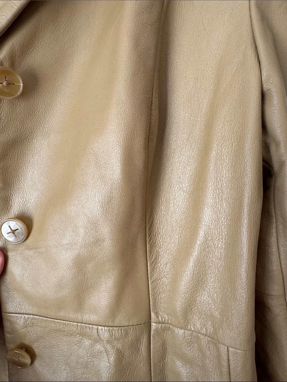 Colebrook Vintage Women's Tan Leather Single-Breasted Long Coat XL